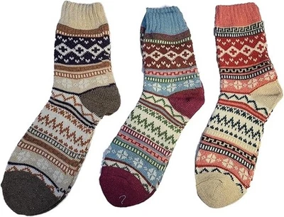 🧦 Vera Tucci Nordic Wool Blend Socks – Fair Isle Knit, Warm & Colourful - Image 1 of 3