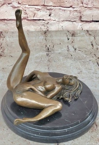 Escultura Art Deco Mujer Desnuda Niña Erótica Cuerpo Femenino Estatua Bronce OFERTA - Imagen 1 de 10