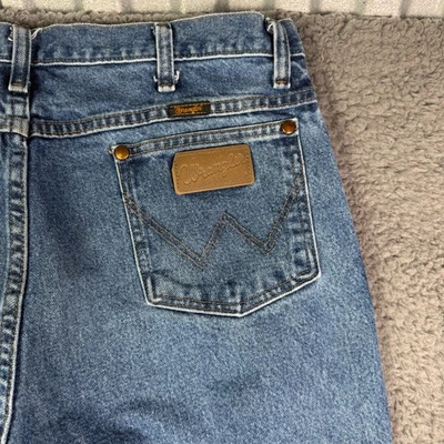 Jeans Wrangler De Colección Para Hombres 34x34 Azul Medio Lavado Corte Vaquero Trabajo Western 936 Foto 1 de 4
