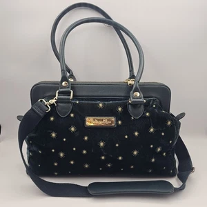 House of Flynn Handtasche Kameratasche Reise Schultertasche Handtasche grün Samt GROß - Bild 1 von 23