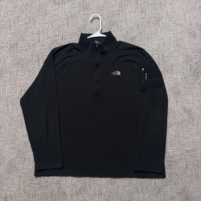 The North Face Quarter Zip Fleece Pullover Sweatshirt Mens XXL Black FLASHDRY - Image 1 of 4