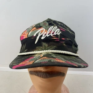 Vintage Hawaiian Screen Printed Pella Windows & Doors Baseball Hat Cap Snap Back - Picture 1 of 10