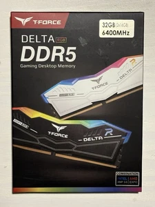 Team T-Force Delta RGB 32GB (2 x 16GB) DDR5 6400 MHz, CL38, XMP 3.0 and AMD Expo - Picture 1 of 2