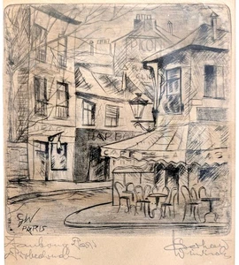 Gerhard WINDISCH 1895-1961 Radierung SIGNIERT um 1928 Beaubourg PARIS - Bild 1 von 17