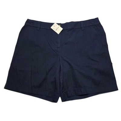 Nuevos Pantalones Cortos Chinos J.Crew Para Mujer Talla 10 Azul Marino Sarga 7" Entrepierna Nuevos con Etiquetas Foto 1 de 4