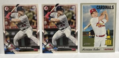 2018 Bowman Harrison Bader (2) RC #42 Lot + 2019 Heritage #282 Gold Cup MINT - Image 1 of 2