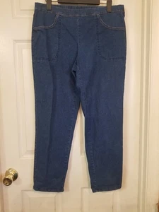 White Stag Jeans Lg 12-14 Petite Med. Blau Elastisch Rücken Wstt Pullon Pcks Stretch - Bild 1 von 7