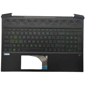 For HP Pavilion 15-EC 15Z-EC 15-EC0003CA Palmrest Case Keyboard Green Backlit US - Afbeelding 1 van 6