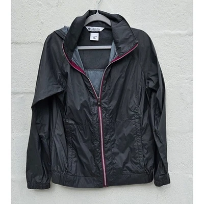 Chaqueta Columbia Mujer Grande Gris Con Capucha Embalable Omni Escudo Cremallera Completa Abrigo de Lluvia Foto 1 de 4