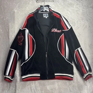 Vintage 90s Phat Farm Velour Classic Hip Hop Track Jacket Men’s XL - Picture 1 of 7