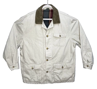 Club Room Chore Jacket Field Barn Coat Mens XL Flannel Lined w/Corduroy Collar - Image 1 of 4