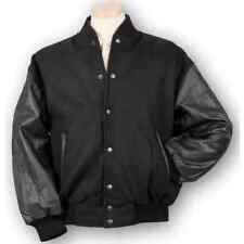 Men's Varsity Wool Leather Jacket New Color Black