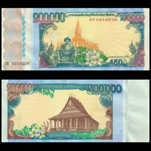🇱🇦 Laos Lao 100000 Kip 2010 P 40 a 450th Commemorative Crisp UNC - Bild 1 von 5