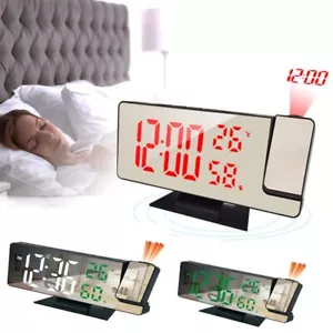 7.8" LED Projection Alarm Clock Digital Clock with 180° Projector Snooze Bedside - Picture 1 of 15