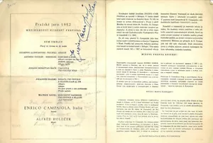 ENRICO CAMPAIOLI Violinista firmato programma Festival di Primavera di Praga, 1952 - Foto 1 di 1