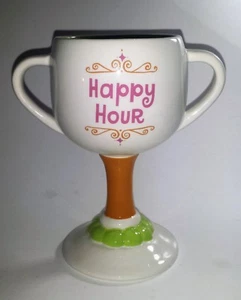 Hallmark HAPPY HOUR Cup Mug Tall Stem 2 Handles ~ Fill with Beverage or Candy - Picture 1 of 5
