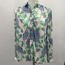 Vintage Vera Neumann Blouse Shirt Button Up Flowers Abstract Bohemian Retro