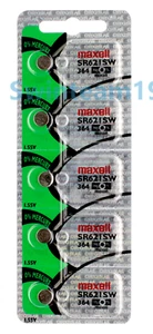 10 x Maxell - Murata 364, SR621SW, 1.55V Silver Oxide Watch Battery Expires 2024 - Picture 1 of 3