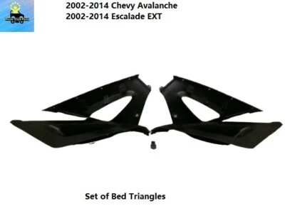 02 a 13 Avalanche, Escalade EXT triángulos de cama interior y exterior traseros izquierda y derecha Foto 1 de 4
