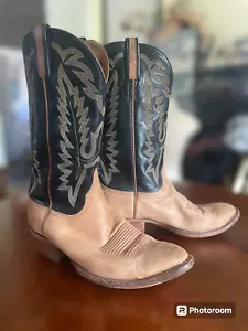Lucchese Suede Tan Leather Western Cowboy Boots Men’s 7 1/2 E - Picture 1 of 13