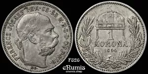 HUNGRÍA, Francisco José I, 1 corona 1894, XF - Imagen 1 de 4