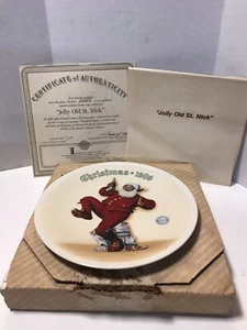 Vintage Norman Rockwell Christmas 1989 Jolly Old St. Nick Plate # 16479 Knowles - Picture 1 of 7