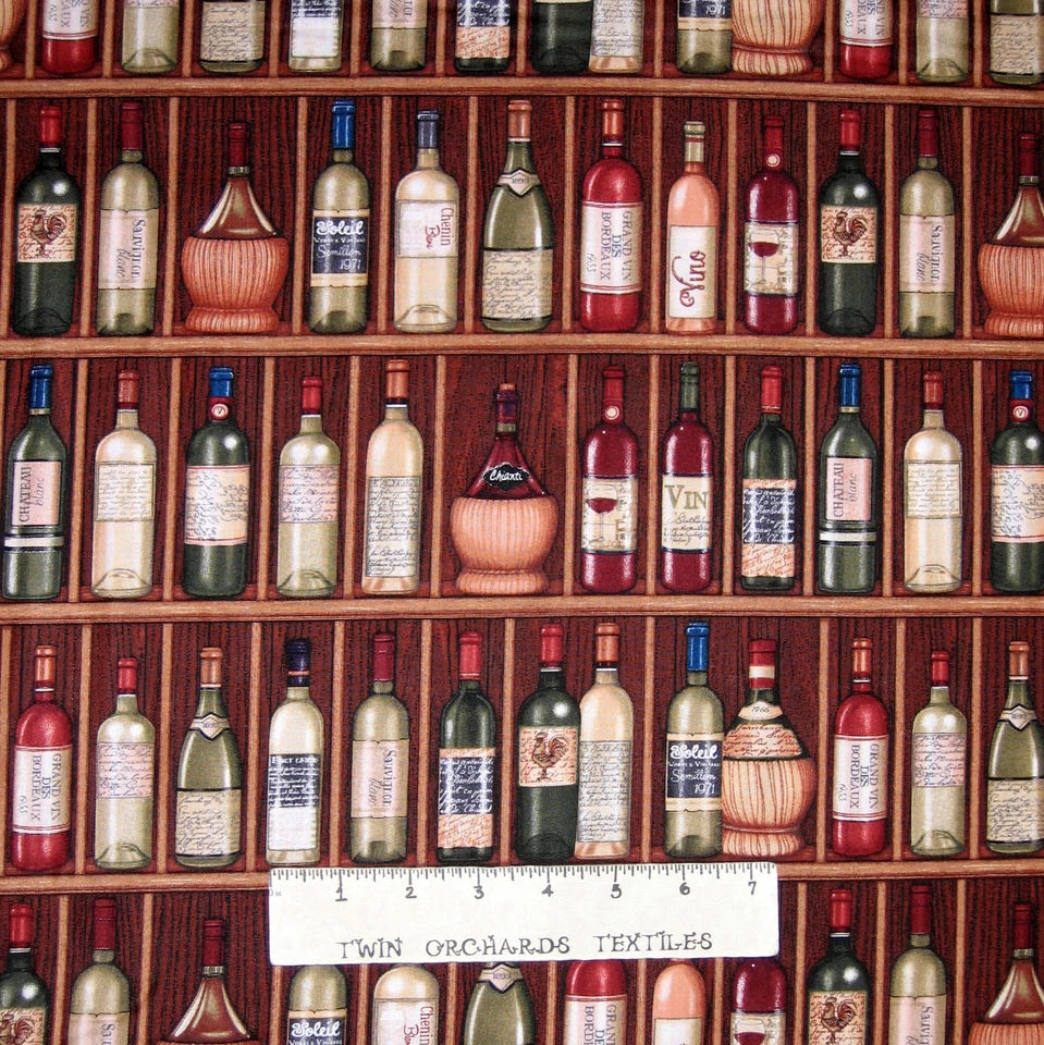 Over a Barrel Fabric - Wine Bottle Stripe Brown - RJR Dan Morris YARD - Image 1 of 1