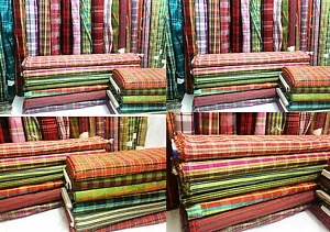 *NUEVO*Telar manual de seda dupión a cuadros-Gingham novia/artesanía/cojín-cortina*58"W - Imagen 1 de 44