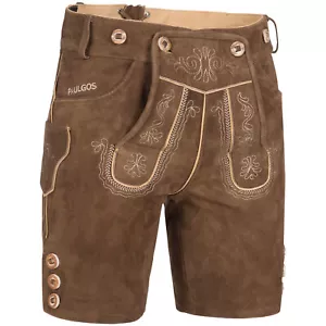 PAULGOS Herren Trachten Lederhose + Träger Echtes Leder kurz 2 Farben 44-60 HK2 - Bild 1 von 16