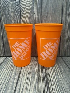 Menge 2 Orange Home Depot BPA-freie Plastikbecher 22 Unzen Spülmaschinenfest Hergestellt in den USA - Bild 1 von 5