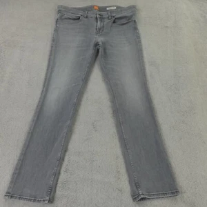 Boss Hugo Boss Jeans Mens 38x34 Gray Orange 63 Slim Fit Stretch - Picture 1 of 17