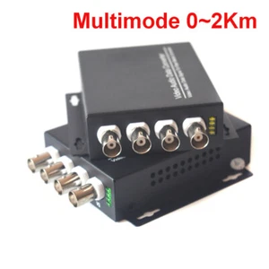 4CH Video to Fiber Optic Media Converters Transmitter Receiver For Analog camera - Picture 1 of 17