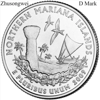 Moneda Territorios de las Islas Marianas del Norte (Marco D) de Estados Unidos 2009 - Envío gratuito Foto 1 de 2