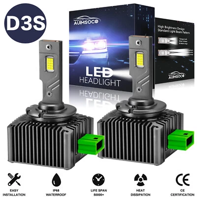 For 2009-2018 Ford Mustang D3S LED Headlight Bulb White HID Xenon Conversion Kit - Image 1 of 4