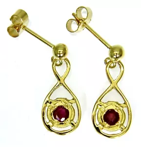Pendientes gotero de oro amarillo de 18 quilates Pretty Infinity Ruby - Imagen 1 de 12
