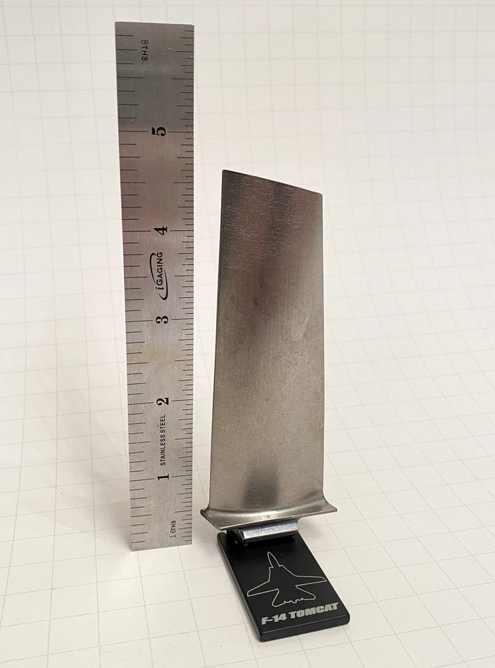 TF-30 F-14 Tomcat Titanium Jet Engine Fan Blade. Desk Model Topgun Ejection Seat - Image 1 of 4