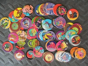 POGS MILK CAP GAME STREET KAPS COMPLETE 60 CAP SET W/ CONTAINER + 1 SLAMMER - Picture 1 of 5