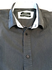 Mexx Metropolitan Size L Semi Slim Long Sleeve Dress Shirt Black Small Stripe