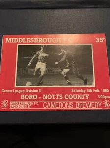 1985 Middlesbrough V Notts County English Soccer/football Programme - Picture 1 of 2