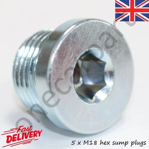 5 x Oil Sump Sealing Plugs M18 x 1.5mm For Porsche Cayenne 4.2S 4.2 S, 2012 on - Picture 1 of 3