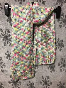 Next Girl’s Knitted Multicoloured Rainbow Scarf Size For Ages 5-6 Years Old - Picture 1 of 5