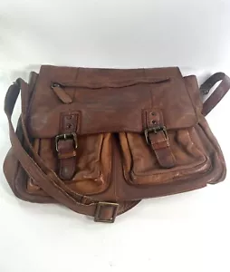 The Chesterfield Brand Brown Genuine Leather Messenger Satchel Bag Netherlands - Picture 1 of 20