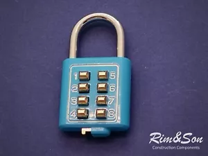 BLAU 4 Ziffern Druckknopf Kombination Vorhängeschloss Gepäck Reisecode Schloss Vorhängeschloss - Bild 1 von 3