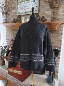 ESKANDAR grau gefleckt Wolle Kaschmir Strickjacke Pullover OSFA E05 - Bild 1 von 4
