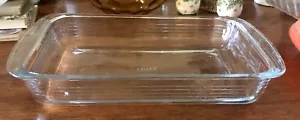 Libbey Banded Baking Dish 9x13" Clear Ribbed Oblong Glass Pan Vintage - Picture 1 of 6