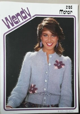 Original Wendy Mohair Ladies Cardigan 32"-42" Knitting Pattern 2186 - Image 1 of 2