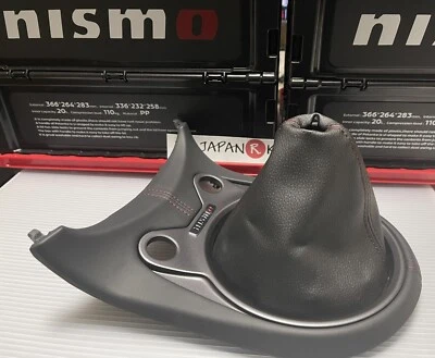 NISMO OEM GENUINE MT CONSOLE SHIFTER BEZEL PANEL BOOT FOR NISSAN 370Z RED STITCH - Imagen 1 de 4