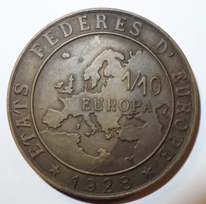 1/10 Europa, Etats Fédérés d'Europe, Louis Pasteur 1928, Rare !! - Picture 1 of 2
