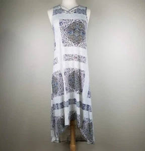 Neu mit Etikett Colletta Damen Kleid Mandala geometrisches Muster lang High-Low Hippie Hobo Größe XS 115 $ - Bild 1 von 8