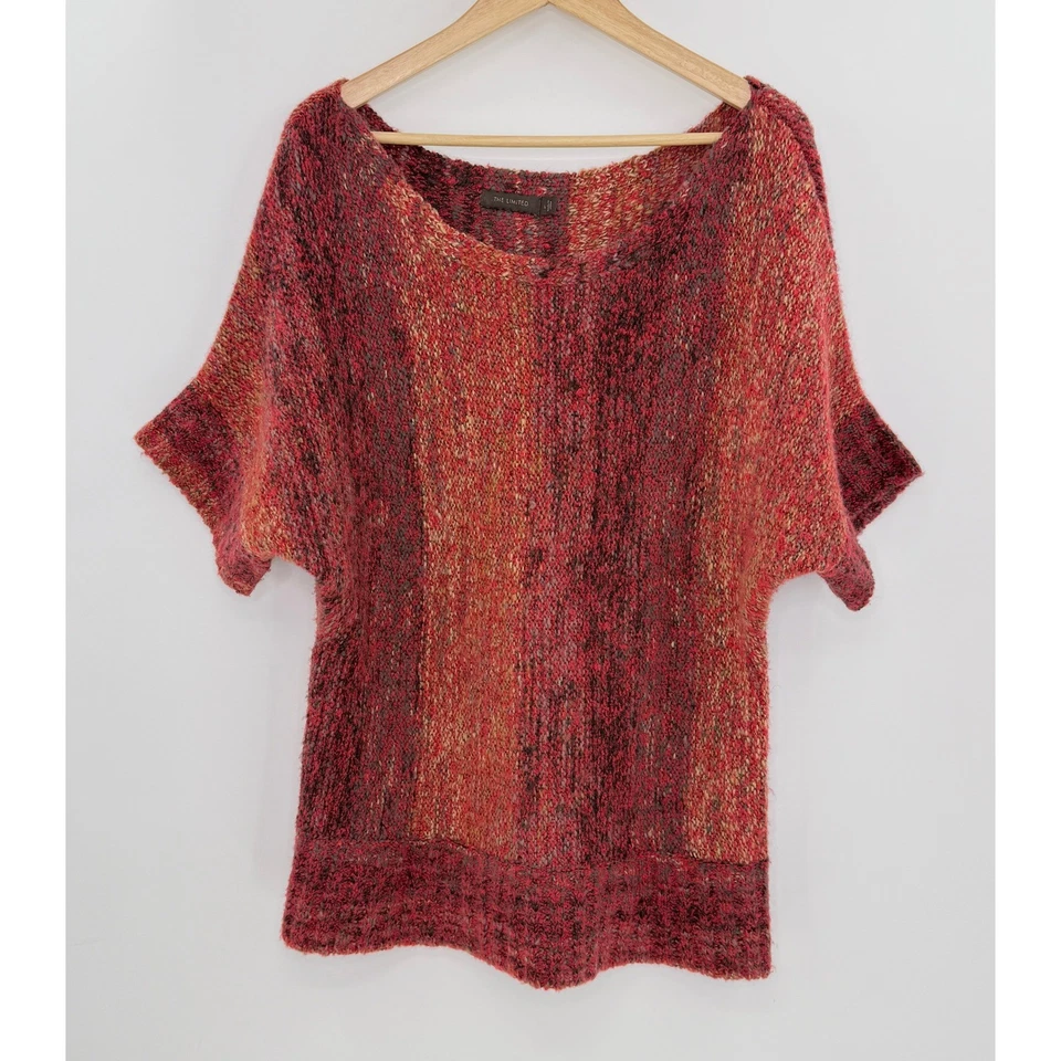 The Limited Red Wool/Angora Blend Knit Dolman Sleeve Tunic Sweater Sz L Boho - Image 1 of 4